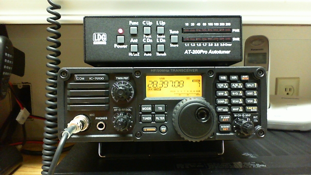 IC-7200 transceiver tuned to DX station on 28.397 MHz.