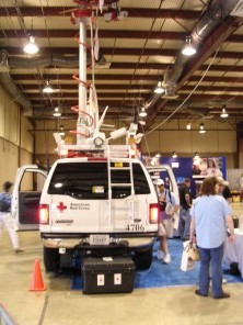 Red Cross emergency communications truck at Dayton