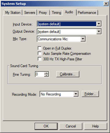 Echolink audio tab in System Setup  Reach system setup with keyboard command ALT-E.