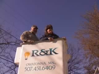 Matt in the bucket truck lift